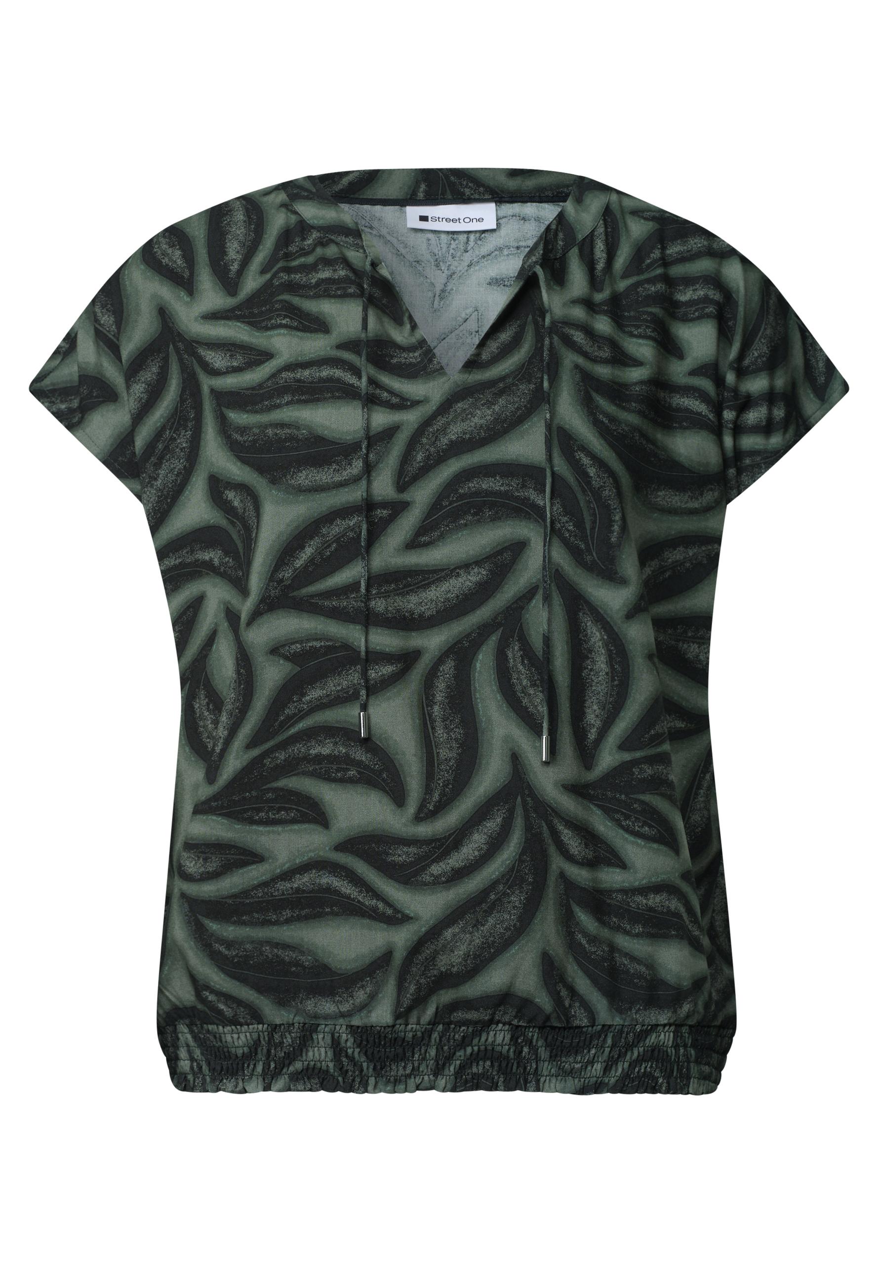 Blusenshirt mit Split Neck und Smokdetail 38 - Deep Bound Green