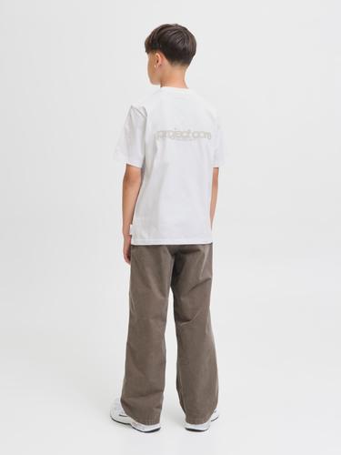 JCOUNION BACK PRINT TEE SS CREW NE JNR 152 Locker geschnitten - Bright White