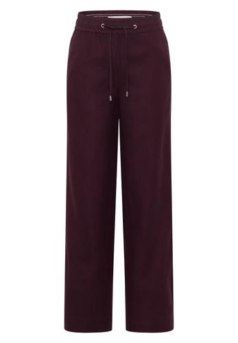 High Waist Wide Leg Hose aus Leinenmix XS/7/8 Hosen - Rich Burgundy