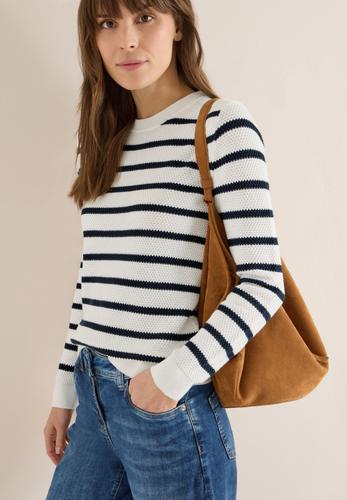 Gestreifter Strukturpullover L - Universal Blue