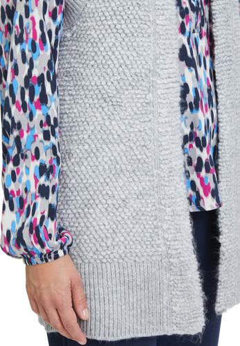 Longstrickjacke 36 Gerade - Light Silver Melange