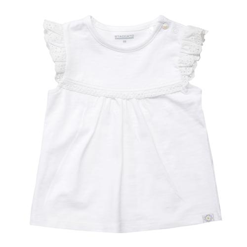 T-Shirt mit Volants 80 bequem - White