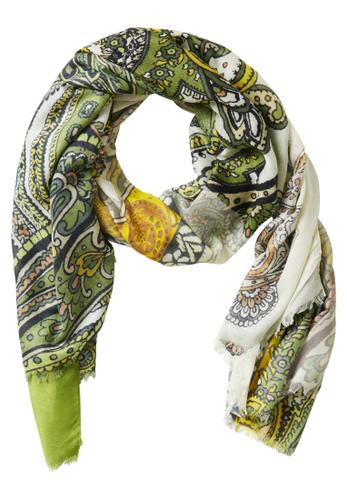Tuch OS Weich fallend - Beige/green