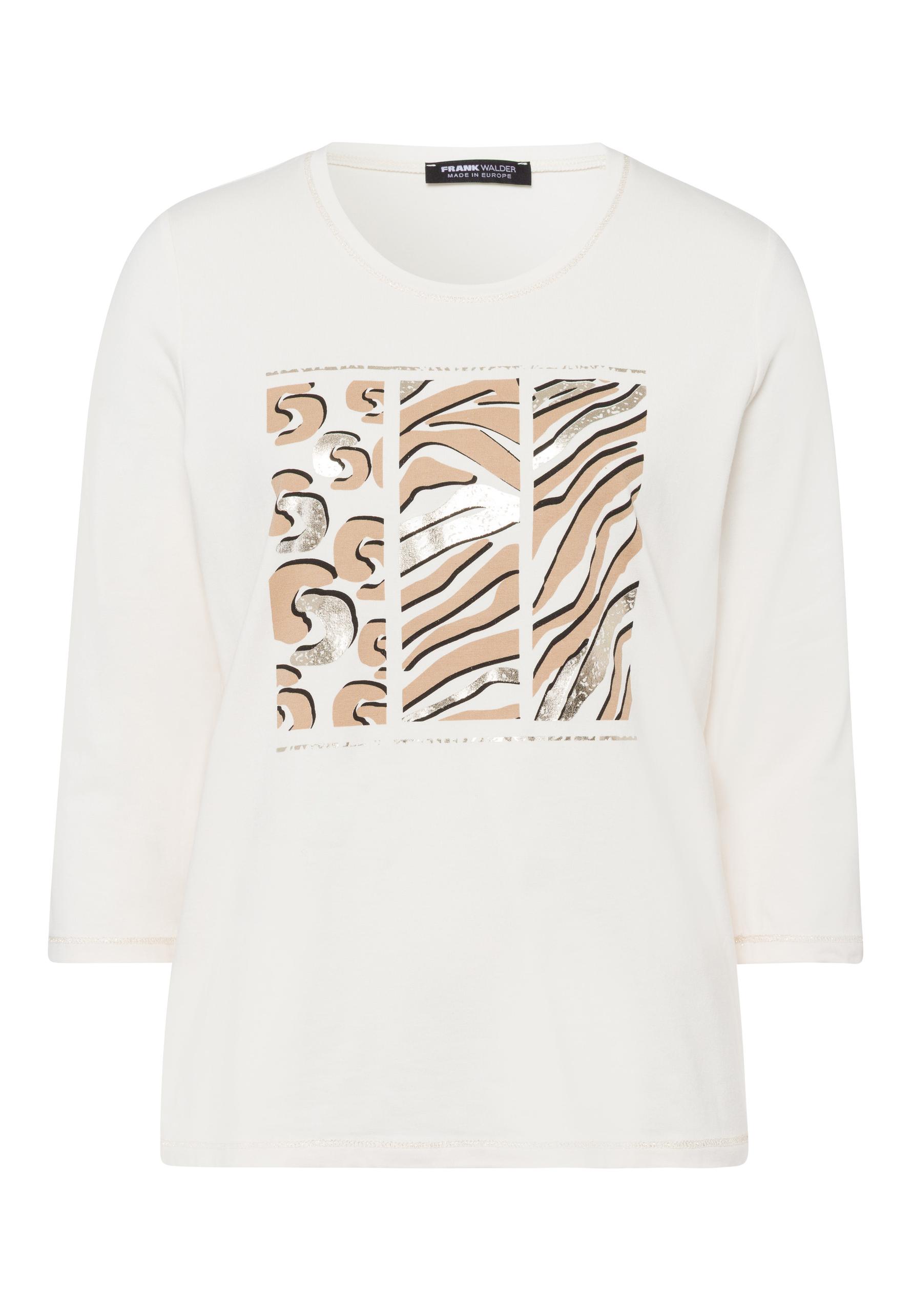 Shirt CARAMEL CHIC mit Placement-Print 42 - Ecru/cashew/schwarz