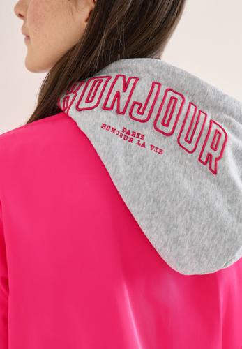 Blouson mit abnehmbarer Sweat-Kapuze XL - Beetroot Pink