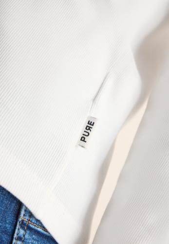 Langarmshirt in Rippstruktur XXL - Vanilla White