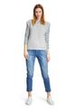 Casual-Shirt M Gerade - Blau/grau