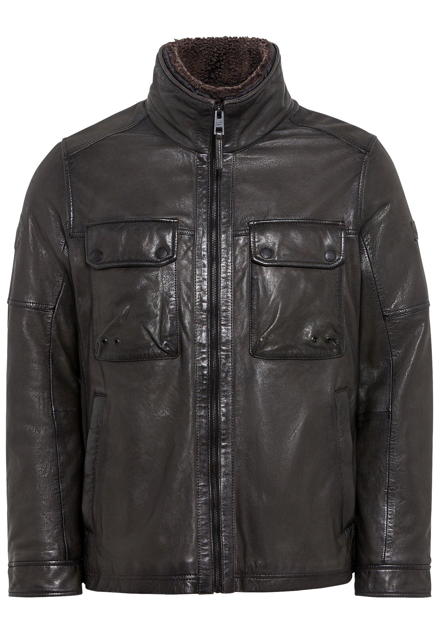 Leder Blouson mit Stehkragen 56 Regular Fit - Dark Choclate
