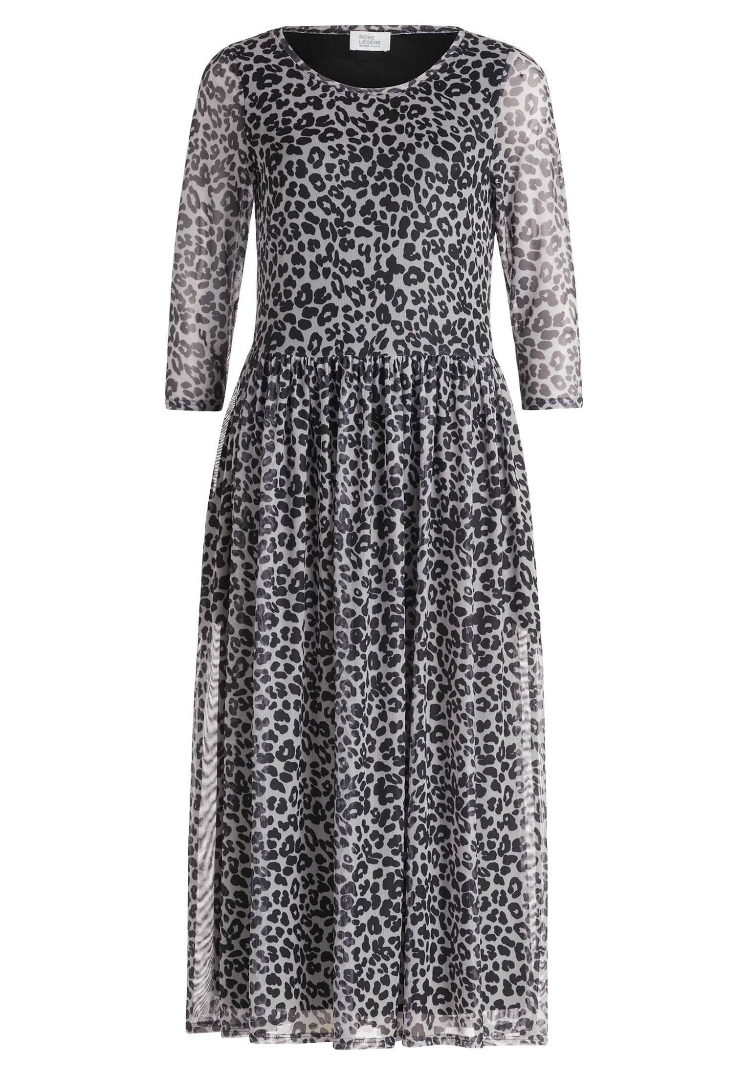 Maxikleid 40 Leicht tailliert - Grau/schwarz