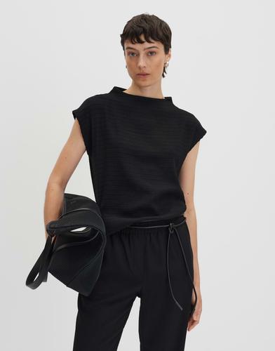 someday Langarmshirt »Kealah« mit softem Stehkragen - Schwarz / 40