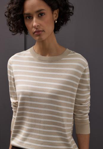 Gestreifter Pullover 38 - Cotton Beige