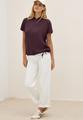 Materialmix Kapuzenshirt S - Mulberry Red