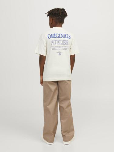 JORSANTORINI BACK TEE SS CREW NECK JNR 152 Weit geschnitten - Buttercream