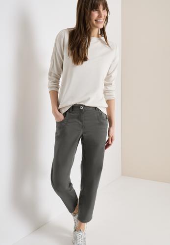 Mid Waist Slim Leg Hose im Casual Fit 28/7/8 Hosen - Clear Khaki