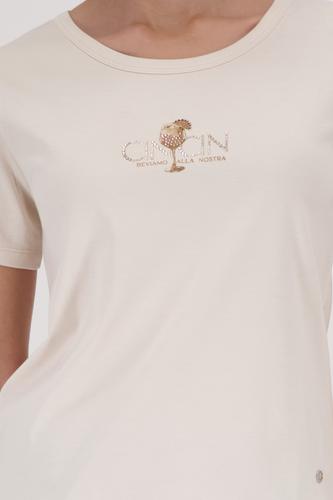 T-Shirt mit Strasssteinen 40 - Champagne Beige