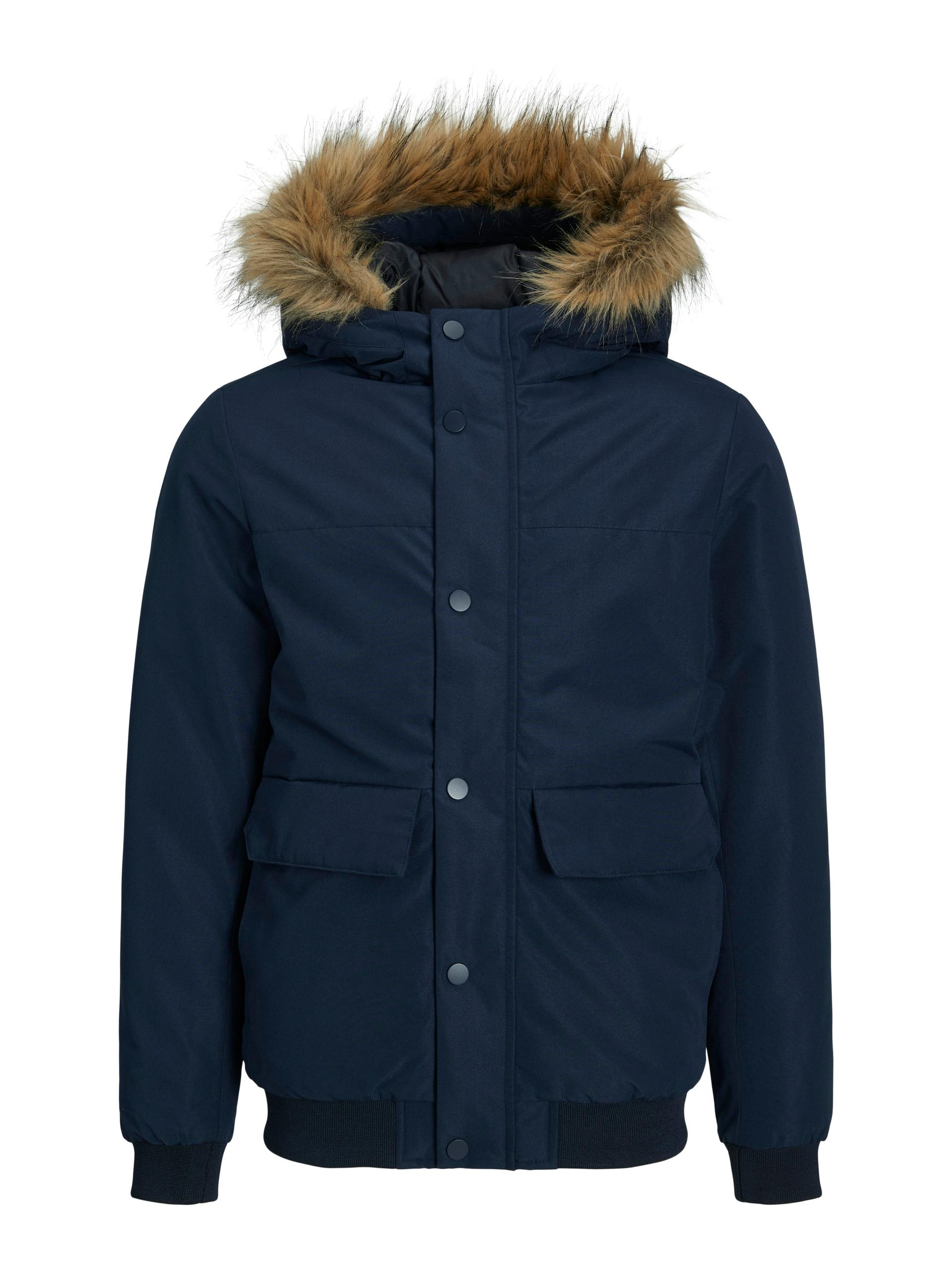 JJCHAMP BOMBER JACKET DETACH FAUXFUR JNR 152 - Navy Blazer