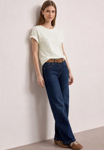 T-Shirt mit Rundhals und Knopfdetails