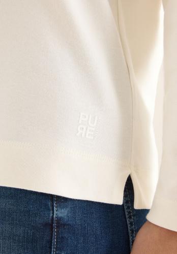 Funnelneck Shirt in Unifarbe XXL - Creamy White