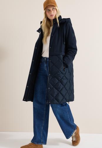 Mantel mit Strukturmix M - Dark Navy Blue