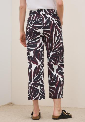 Gemusterte Wide Leg Hose XS/7/8 Hosen - Mulberry Red