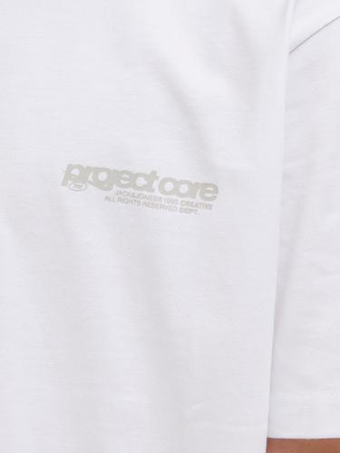 JCOUNION BACK PRINT TEE SS CREW NE JNR 152 Locker geschnitten - Bright White