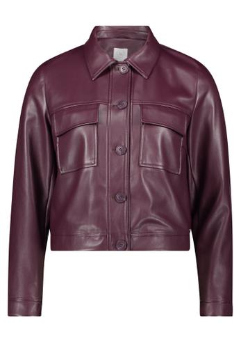 Lederjacke 36 Lässig - Dark Aubergine