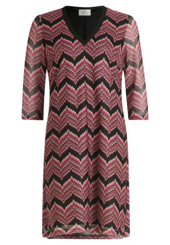 Basic-Kleid 40 A-Linie - Pink/schwarz
