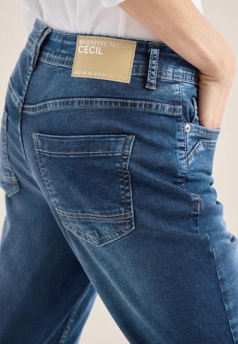 Mid Waist Slim Leg Jeans im Casual Fit 32/7/8 Hosen - Mid Blue Used Wash