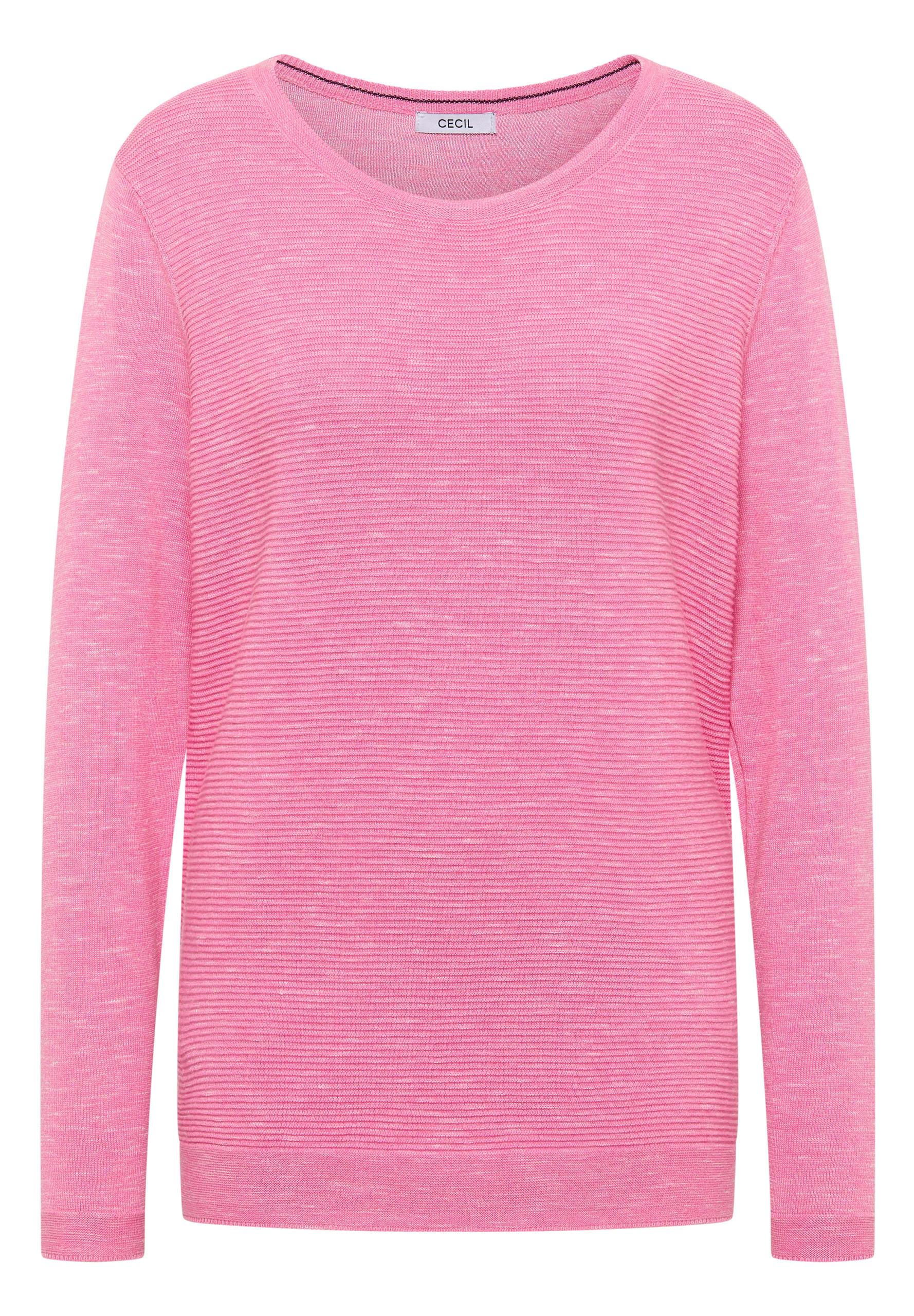 Strukturpullover L - Heather Dark Blossom Melange