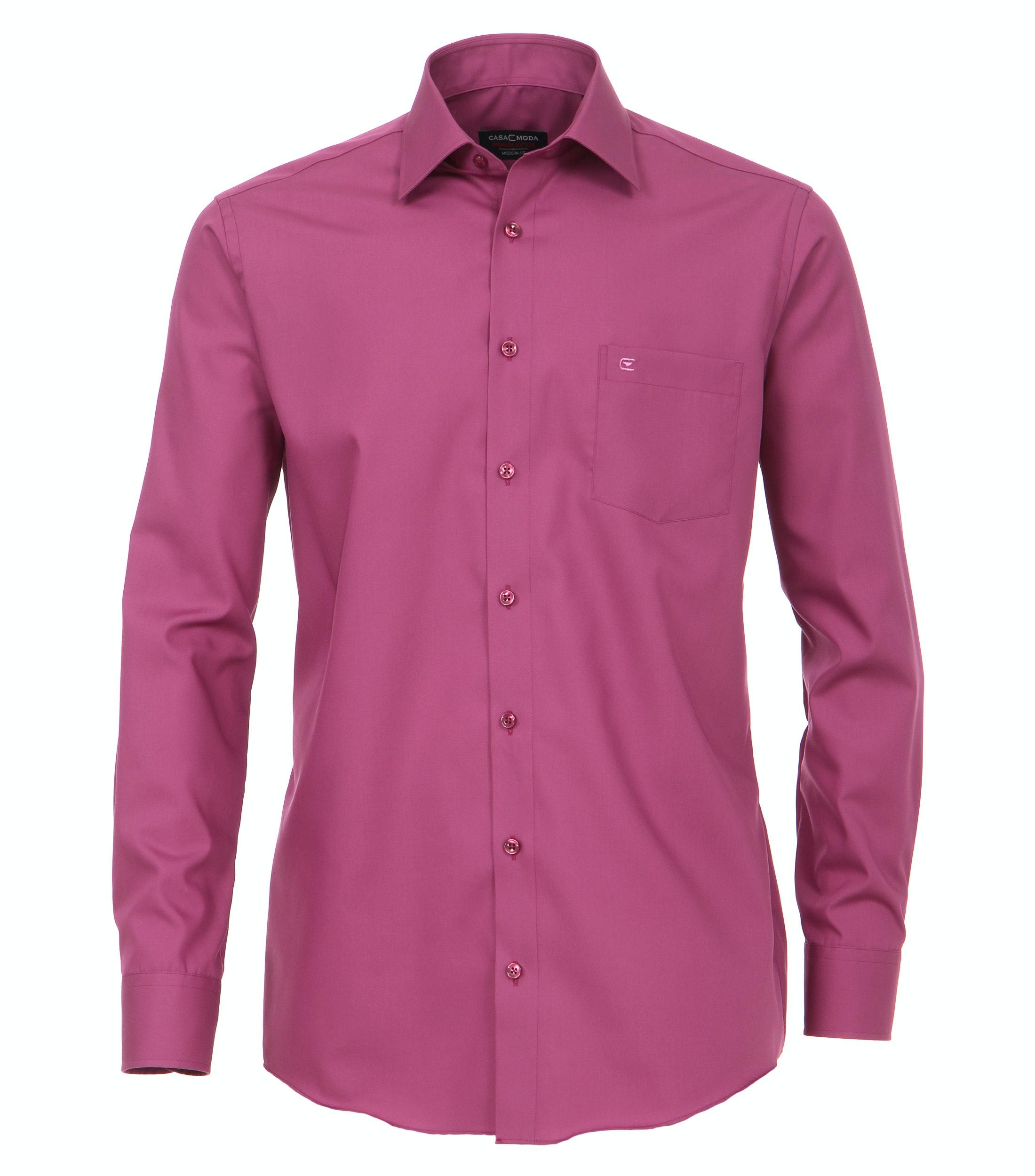 Popeline Hemd uni 006550 40 Modern Fit - Pflaume