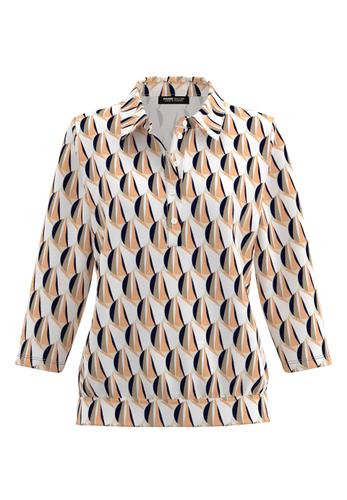 Shirt ELEMENTS aus Ecovero-Viskose Fasern 40 - Affogato/peach/ecru/ink/cream