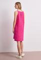 Knielanges Kleid mit Split Neck aus Leinen 34 - Magenta Dream