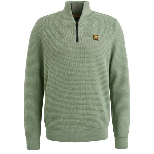 Half zip collar cotton mouline XXL Regular Fit - Quiet Green