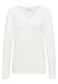 Basic Shirt mit Raffung L - Vanilla White