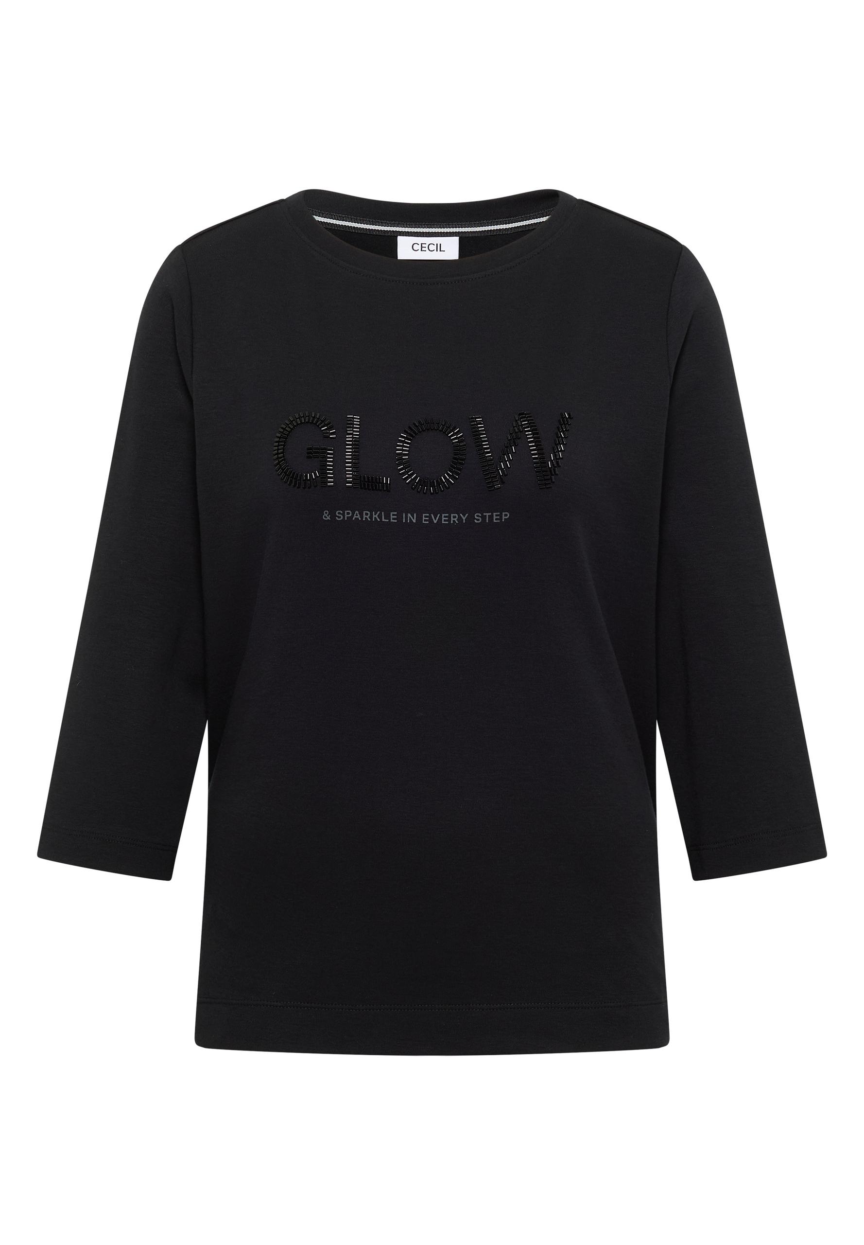 Shirt mit Wording L - Black