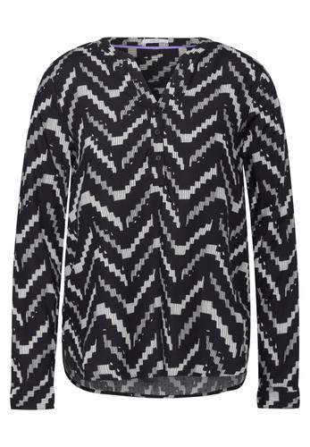 Bedruckte Bluse S - Black