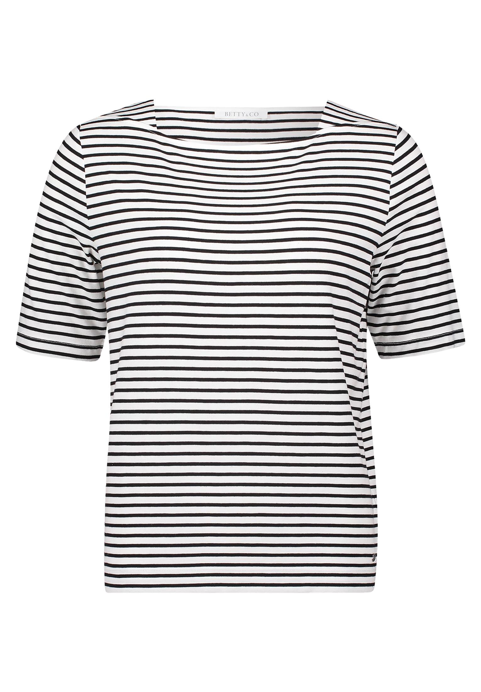 Streifenshirt XL Gerade - Weiß/schwarz