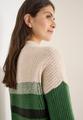 Gestreifter Mouliné Pullover L - Raw Khaki