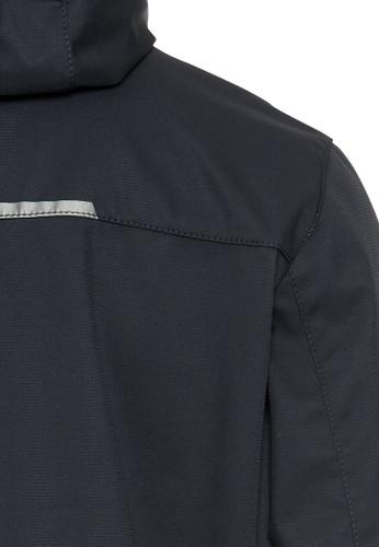 Softshell jacket with removable hood and reflective details