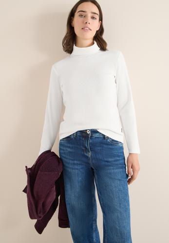 Langarmshirt in Rippstruktur XXL - Vanilla White