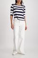 Sweatshirt mit Pailletten-Streifen 36 - Marine Ringel