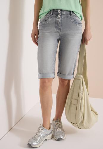 Straight Leg Jeansshorts im Slim Fit 27 - Mid Grey Used Wash