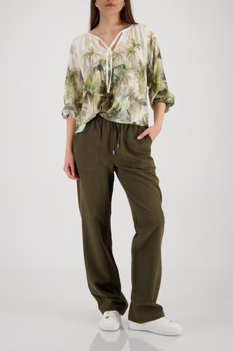Bluse mit tropischen Print
