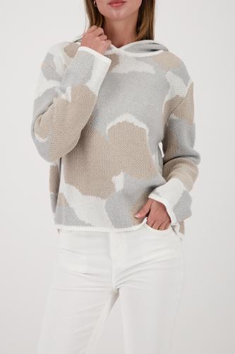 Strickpullover mit Wolkenmuster 44 - Lattemacchiato Gemustert