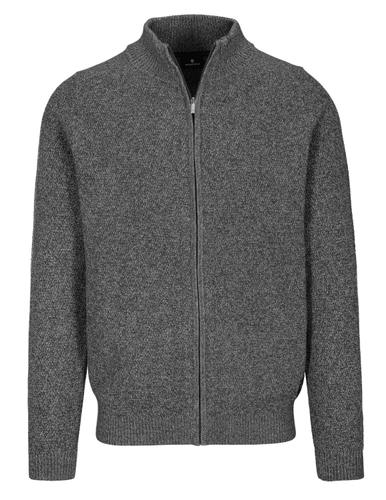 Zip Stehbund Strickjacke L - Blue Navy Mel.
