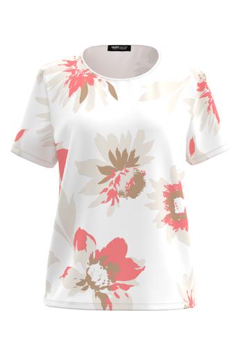 T-Shirt NOS mit Blütenprint 40 - Tangerine/affogato/ecru/cream