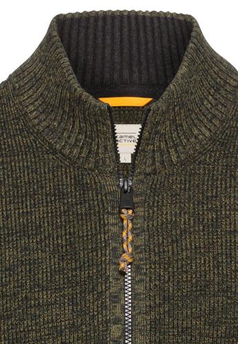 Strickjacke mit Reißverschluss Grün 3XL