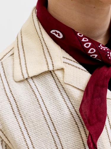JJECOBA STRIPE RESORT SHIRT SS SN JNR 164 Locker geschnitten - Antique White