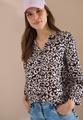 Bluse mit Leo-Muster aus Leinenmix S - Rich Burgundy
