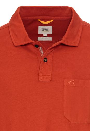 Langarm Poloshirt aus zertifiziertem Organic Cotton 3XL Regular Fit - Brick Red